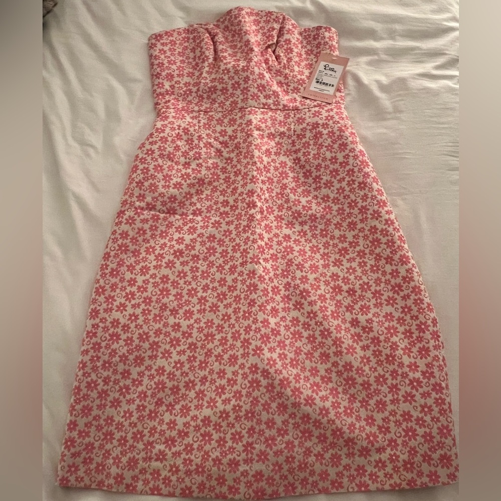 Lily Pulitzer strapless floral textured dress